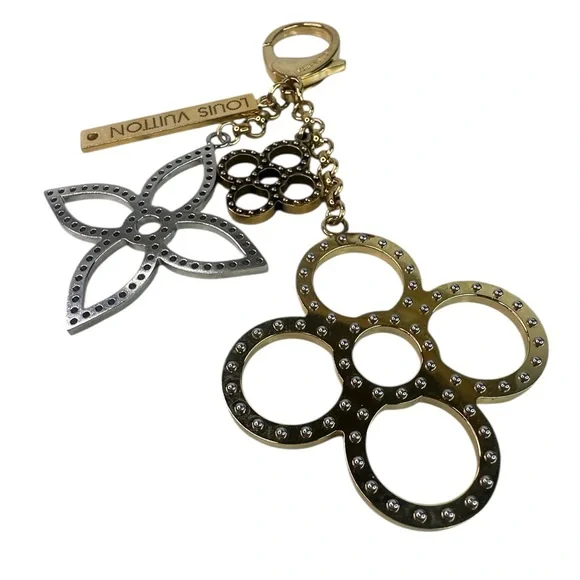 Louis Vuitton Gold And Silver Toned Metal Bijoux Sac Tapage Bag Charm.